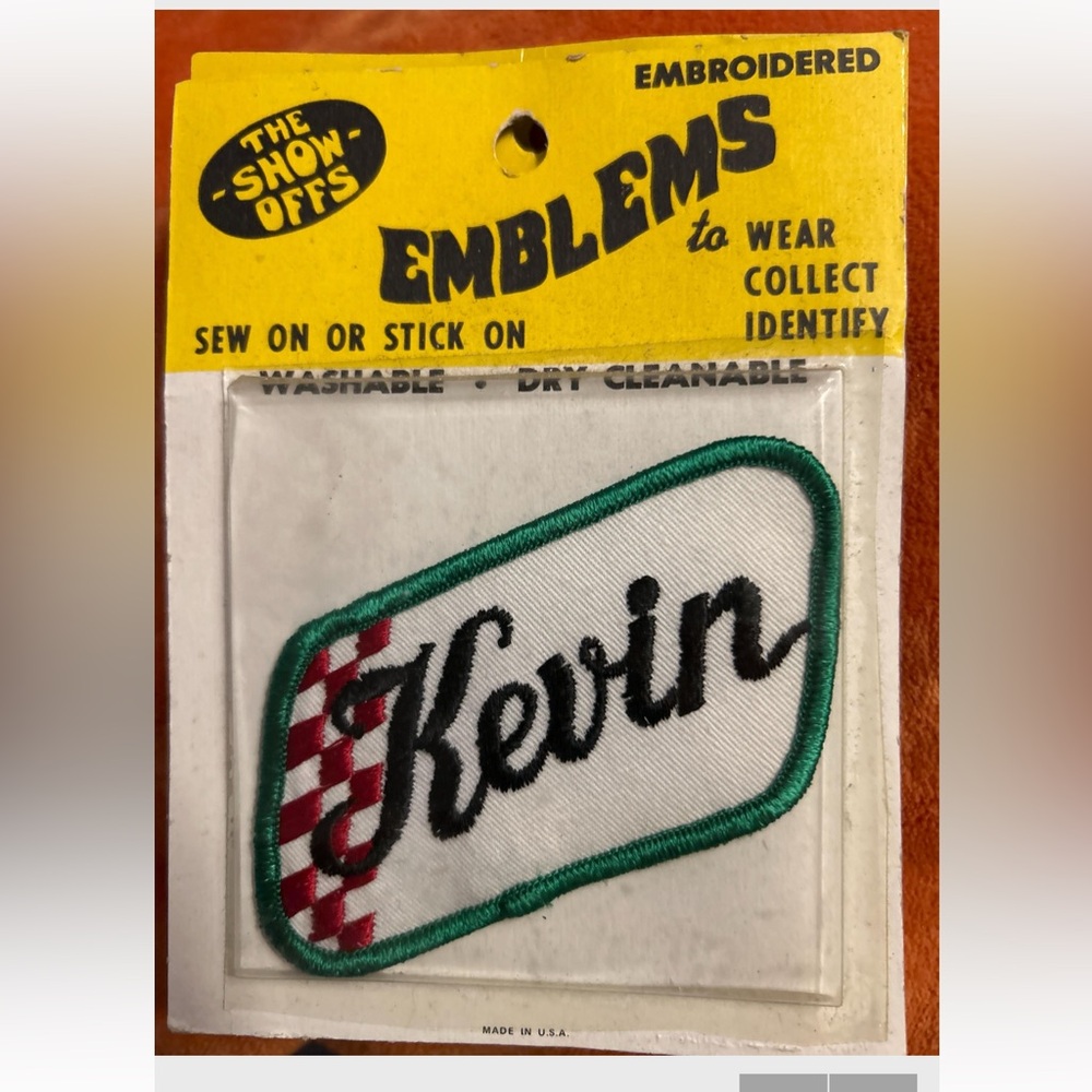 Emblems Patch 'The Show Offs' vintage 70s name Kevin